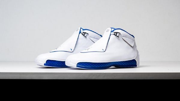 Nike Air Jordan 18 Sports Royal Sko Herre Hvite