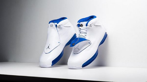 Nike Air Jordan 18 Sports Royal Sko Herre Hvite