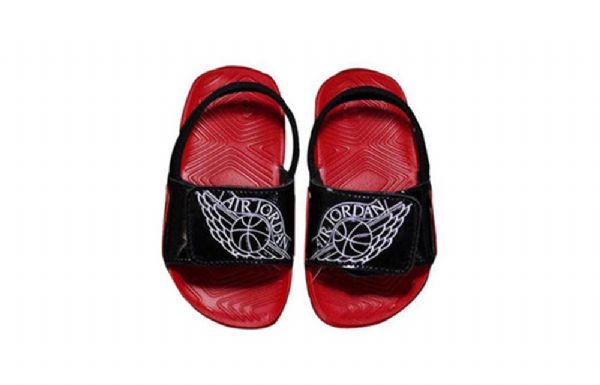 Nike Air Jordan Hydro 7 Borrelås Slide Sports Slippers Barn Svarte Rød