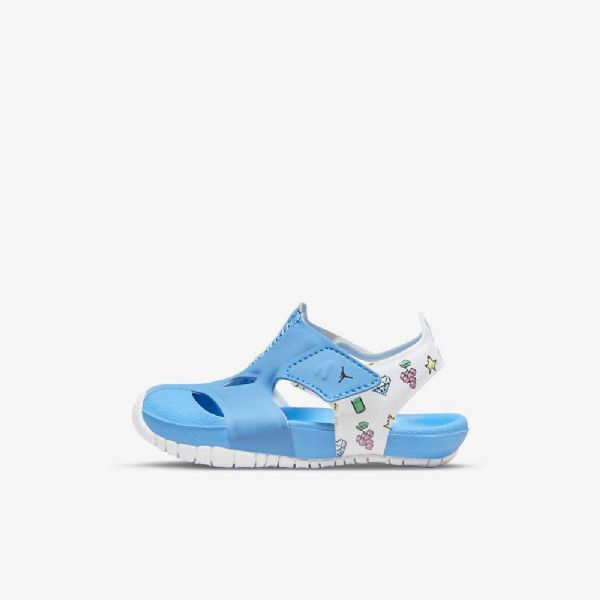 Nike Air Jordan Flare Sko Barn Blå Sitron Hvite