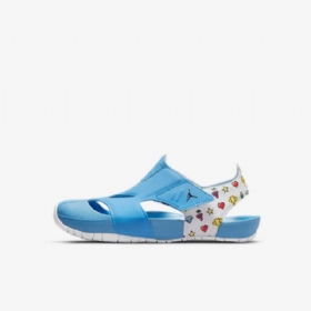 Nike Air Jordan Flare Sko Barn Blå Sitron Hvite
