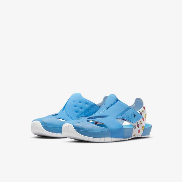 Nike Air Jordan Flare Sko Barn Blå Sitron Hvite
